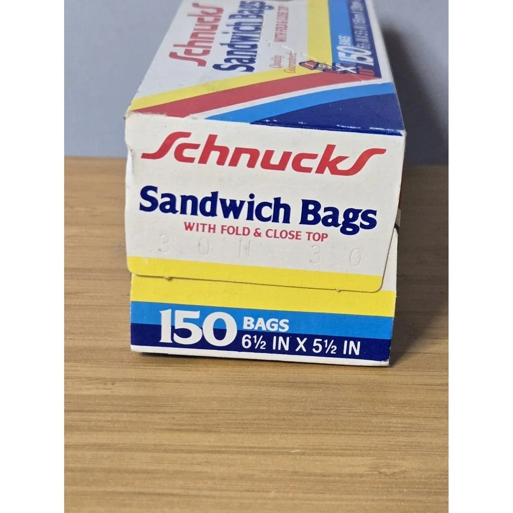 Vintage Schnucks‎ Sandwich Bags. 150 Fold & Close Bags 6.5